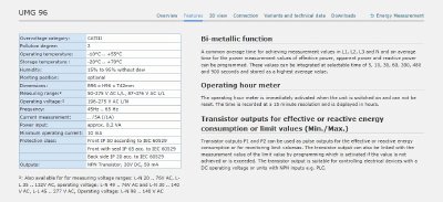 Janitza UMG 96 Energy Meter Technical Data Sheet - cover page