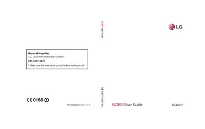LG GC900 User Manual - cover page