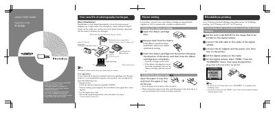 Olympus P-S100 Digital Photo Printer Quick Start Guide - cover page
