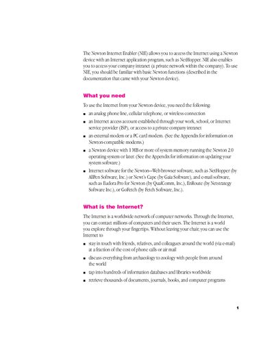Apple Newton Internet Enabler User Manual - cover page