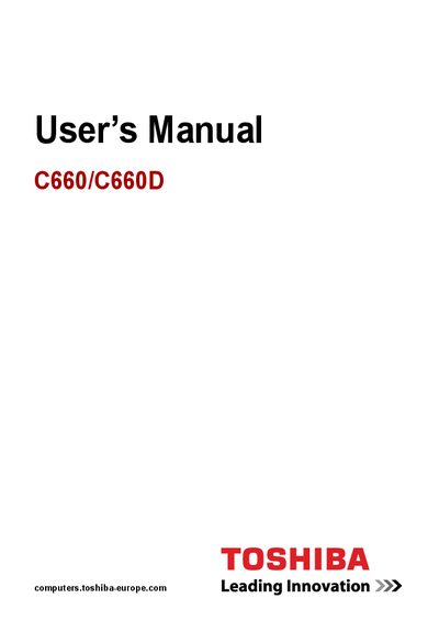 Toshiba C660/C660D User Manual - cover page