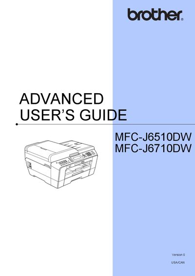 Brother MFC-J6510DW / MFC-J6710DW User's Guide - cover page