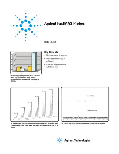 Agilent FastMAS Probes Data Sheet - cover page