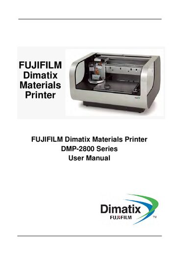 Fujifilm DMP-2800 Materials Printer User Manual