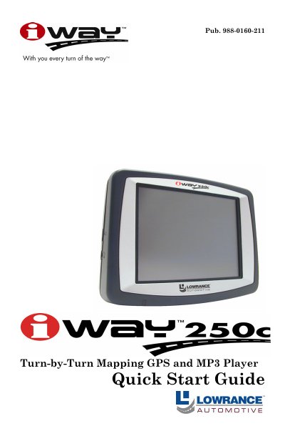 Lowrance iWAY 250c Quick Start Guide