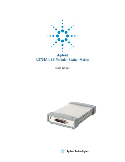 Agilent U2751A USB Modular Switch Matrix Data Sheet - cover page