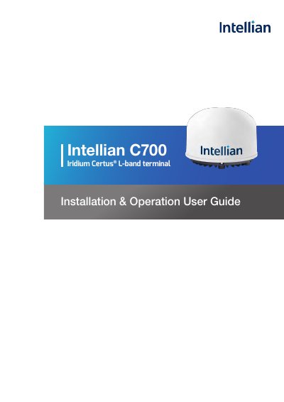 Intellian C700 Installation and Operation User Guide - cover page