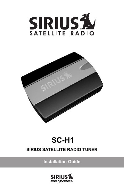 SIRIUS SC-H1 Satellite Radio Tuner Installation Guide - cover page