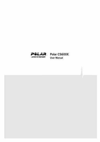 Polar CS600X Cycling Computer User Manual