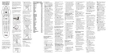 Verizon FiOS TV Remote Control P265v3 User Manual - cover page