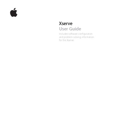 Apple Xserve User Guide - cover page