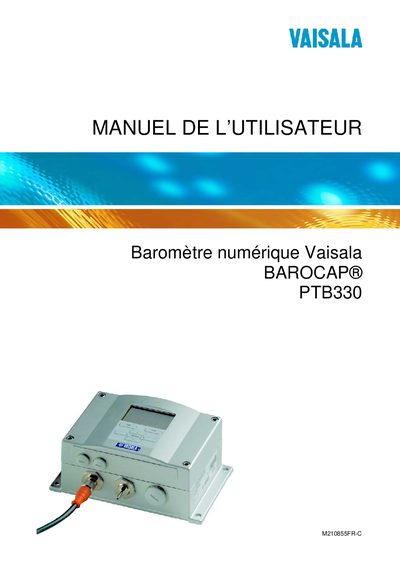 Vaisala PTB330 Barometer User Manual - cover page