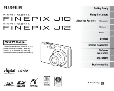 FUJIJ10digital camera user manual
