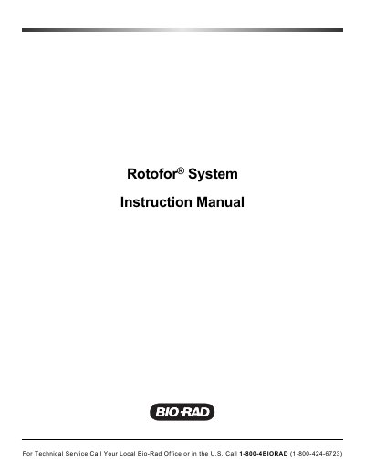 Bio-Rad Rotofor System Instruction Manual - cover page