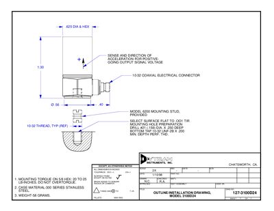 Dytran 3100D24 Accelerometer Data Sheet - cover page