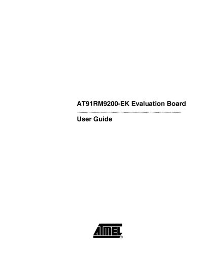 Atmel AT91RM9200-EK Evaluation Board User Manual
