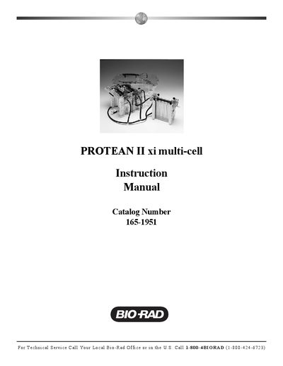 Bio‑Rad PROTEAN II xi multi‑cell Instruction Manual - cover page