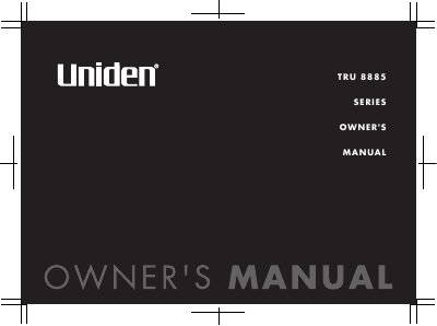 Uniden TRU 8885 Series Multi-Handset Cordless System Owner's Manual - cover page