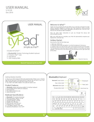 Accessory Workshop tyPad User Manual - cover page