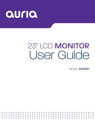 QOUra EQ2367 25" LED Monitor User Guide - cover page