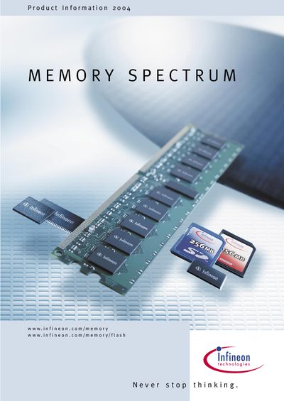 Infineon Memory Spectrum Product Information 2004 - cover page