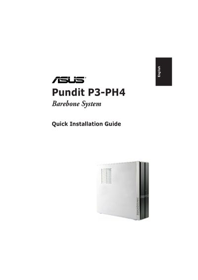 ASUS Pundit P3-PH4 Barebone System Installation Guide - cover page