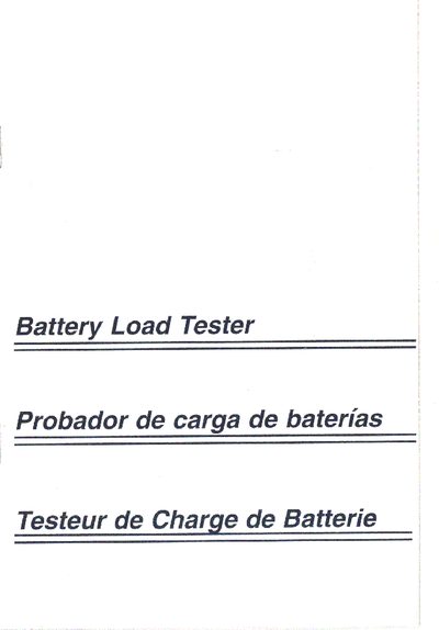 Battery Load Tester Operation and Testing Guide - cover page