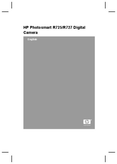 HP Photosmart R725/R727 Digital Camera Quick Start Guide - cover page