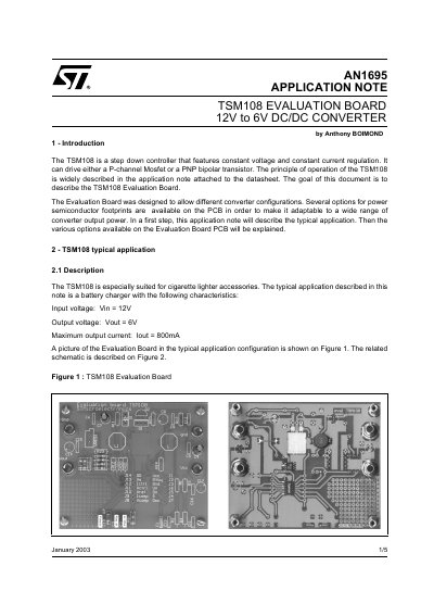 ST AN1695 Application note handbook - cover page