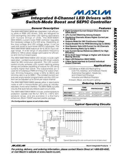 Maxim MAX16807/MAX16808 Datasheet - cover page