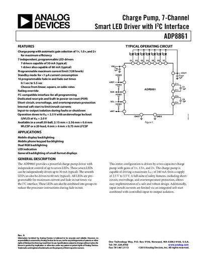 Analog Devices ADP8861 Smart LED Driver Datasheet - cover page