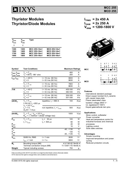 IXYS MCC255 handbook - cover page