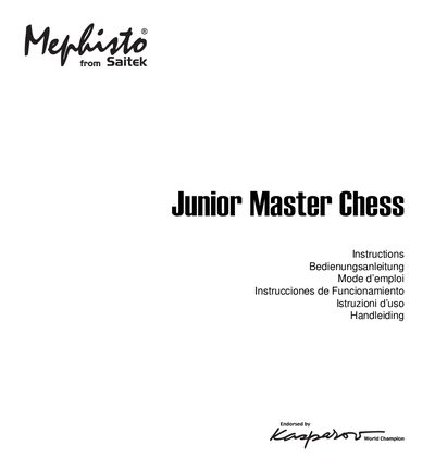 Saitek Junior Master Chess User Manual - cover page