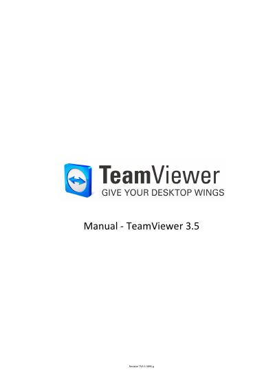 TeamViewer 3.5 User Manual - cover page