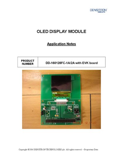 Densitron DD-160128FC-1A/2A OLED Display Module Application Note