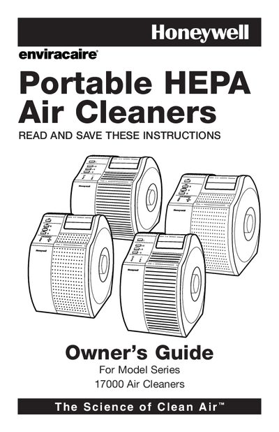 Honeywell 17000 Series Portable HEPA Air Cleaners Owner's Guide - cover page