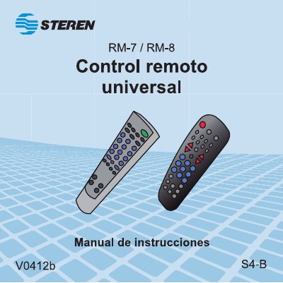 Steren RM-7/RM-8 Universal Remote Control User Manual - cover page