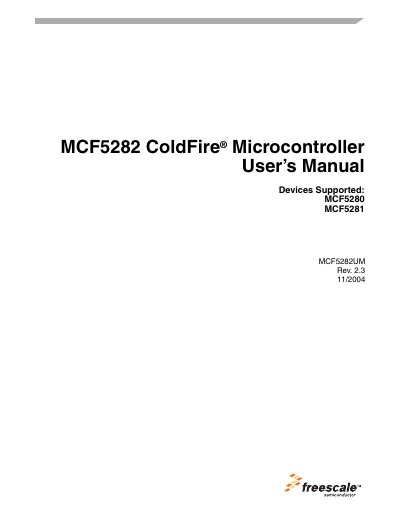 Freescale MCF5282 ColdFire Microcontroller User Manual - cover page