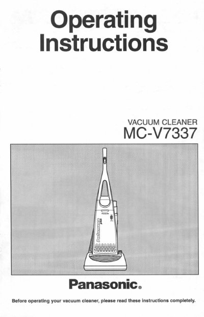 Panasonic MC-V7337 Vacuum Cleaner Operating Instructions - cover page