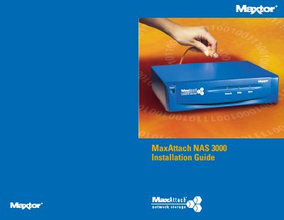 Maxtor NAS 3000 Installation Guide - cover page
