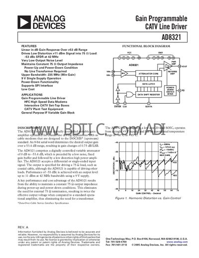 Analog Devices AD8321 Datasheet - cover page