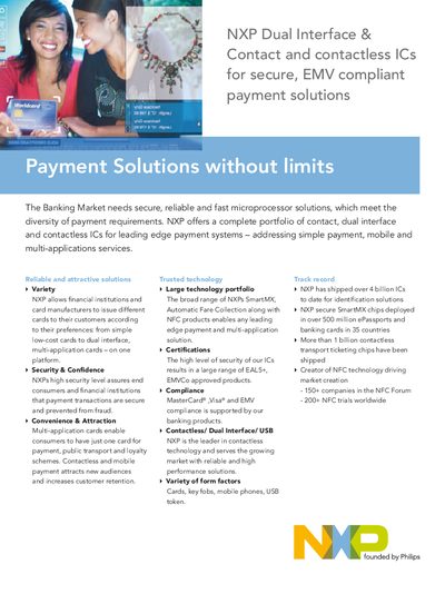 NXP Dual Interface Contact and Contactless ICs Product Leaflet - cover page