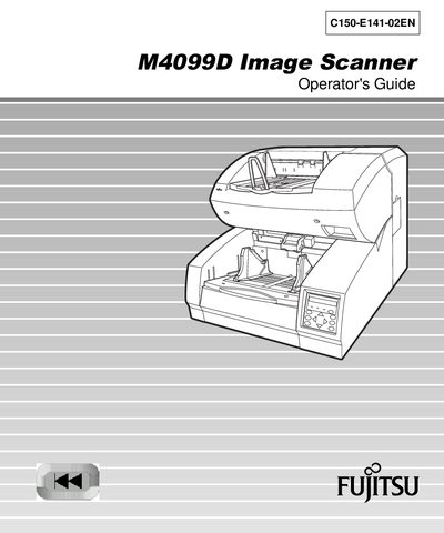Fujitsu M4099D Image Scanner Operator's Guide - cover page