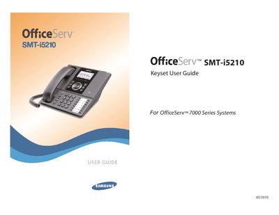 Samsung SMT-i5210 Keyset User Guide - cover page