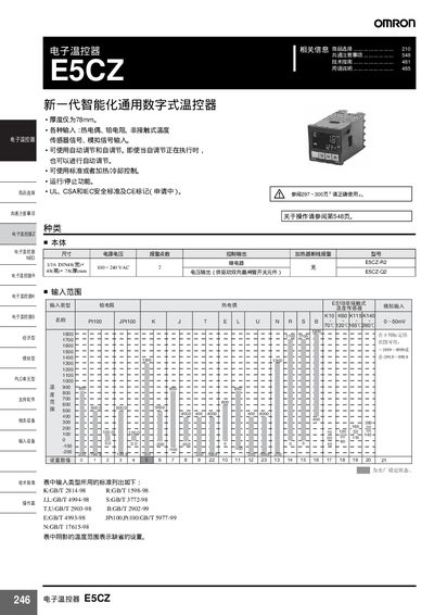 Omron E5CZ-R2 Electronic Thermostat User Manual - cover page