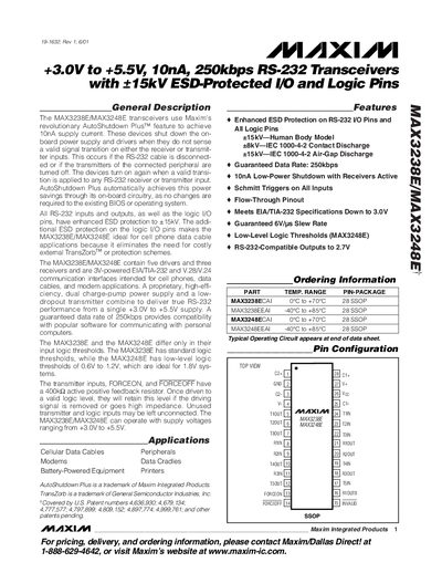 Maxim MAX3238E/MAX3248E Datasheet - cover page