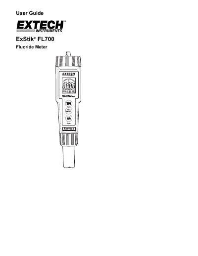 Extech ExStik FL700 Fluoride Meter User Guide