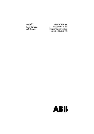 ABB ACS140 Frequency Converter User Manual - cover page