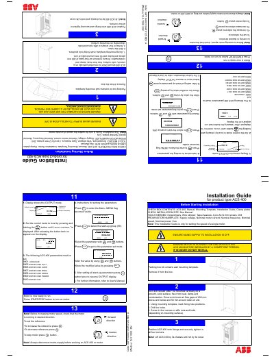 ABB ACS400 Installation Guide - cover page