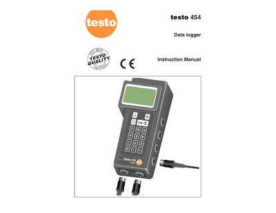 Testo 454 Data Logger Instruction Manual